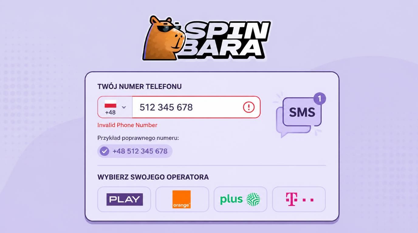 Przykład błędu numeru telefonu i poprawnego formatu +48